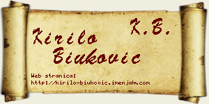 Kirilo Biuković vizit kartica